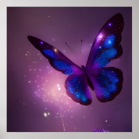 Indigo Purple Pixie Dust Butterfly