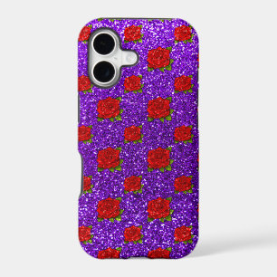 Indigo purple roses glitter