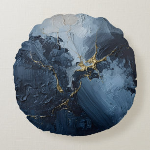 "Indigo Rhapsody" Round Cushion