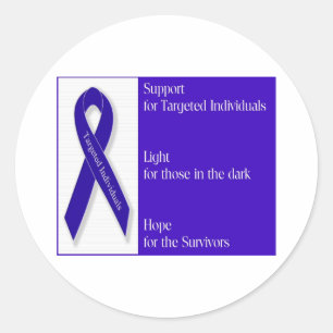 Indigo Ribbon Classic Round Sticker