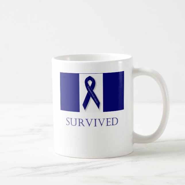 Indigo Ribbon- I Survived. DBI Coffee Mug (Right)