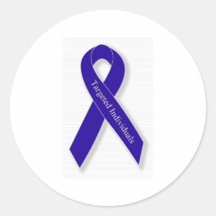 Indigo Ribbon Line Classic Round Sticker