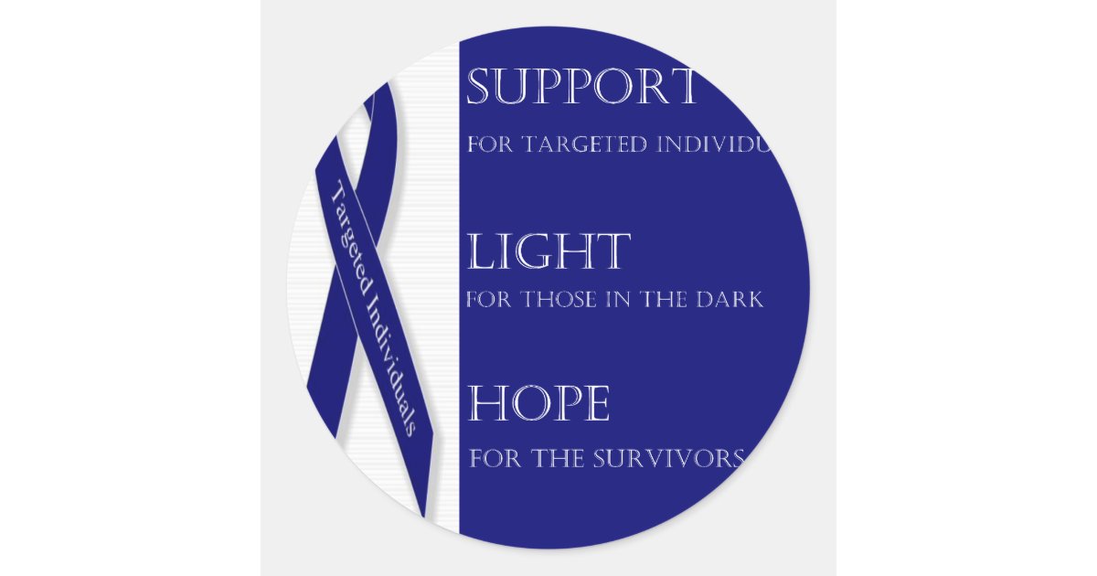 Indigo Ribbon. -Support, Light, Hope. -DBI Classic Round Sticker ...