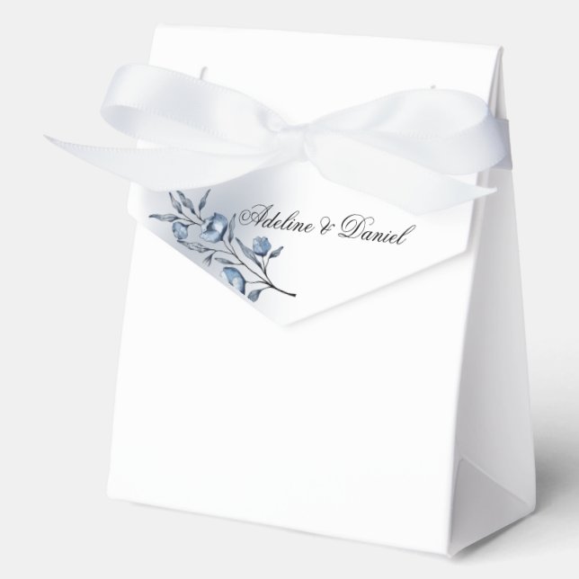 Indigo Romance Wedding Favor Boxes (Front)