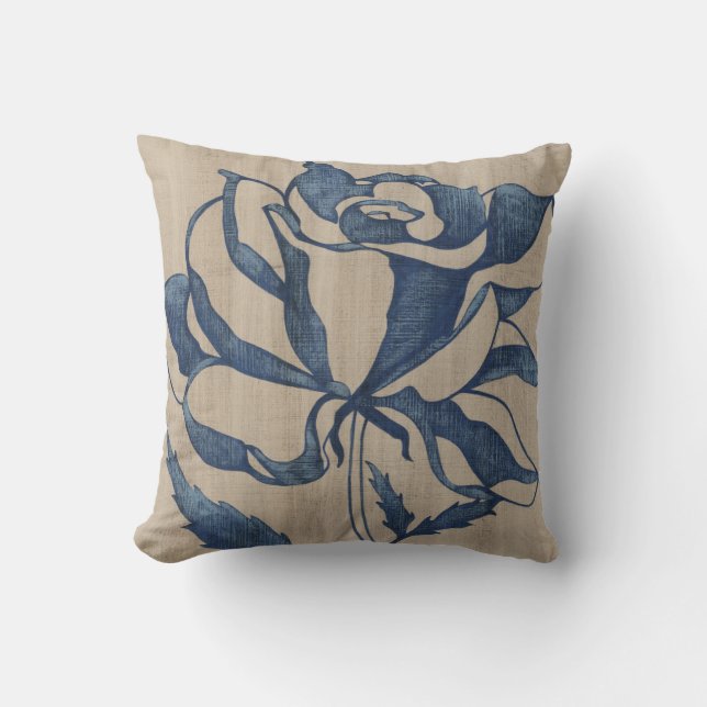 Indigo Rose Cushion (Front)