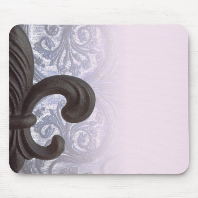 indigo/rose "iron fleur de lis" mousepad (Front)