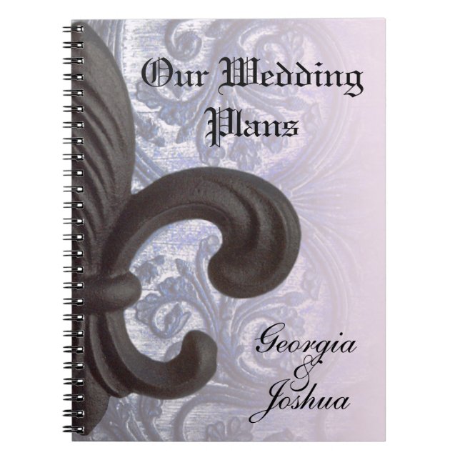 indigo/rose "iron fleur de lis"  PLANNING NOTEBOOK (Front)