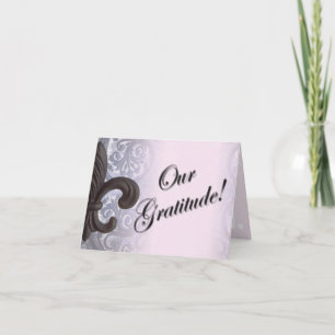 indigo/rose "iron fleur de lis" thank you cards