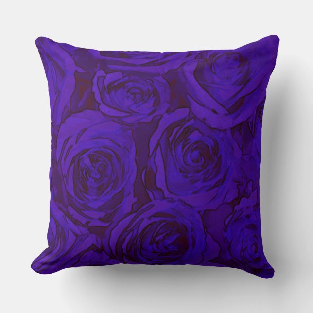 Indigo Roses Cushion (Front)