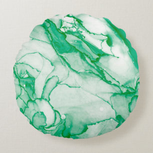 Indigo Round. Bohemian Tie Dye. Blue Roll Psychede Round Cushion