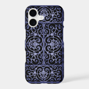 Indigo scrollwork pattern