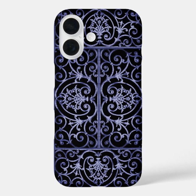 Indigo scrollwork pattern Case-Mate iPhone case (Back)