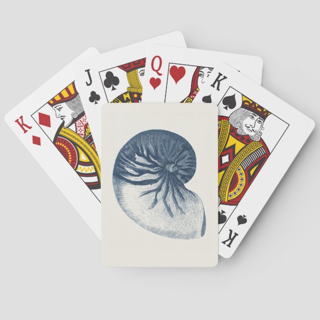 Indigo Shark Eye Seashell Playing Cards (Back)
