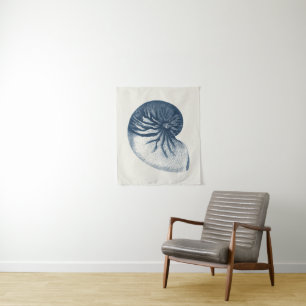 Indigo Shark Eye Seashell Tapestry