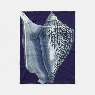 Indigo Shells I Fleece Blanket