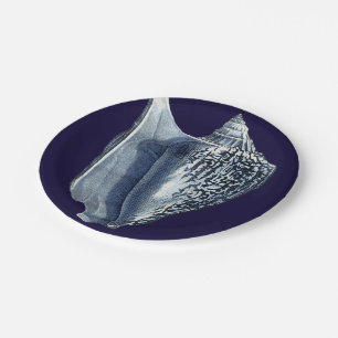 Indigo Shells I Paper Plate