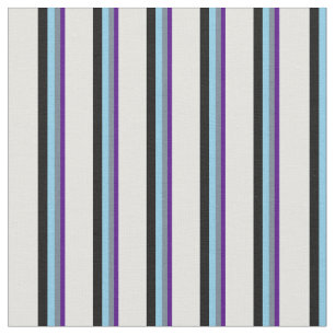 Indigo, Slate Grey, Sky Blue, Black & Light Cyan Fabric