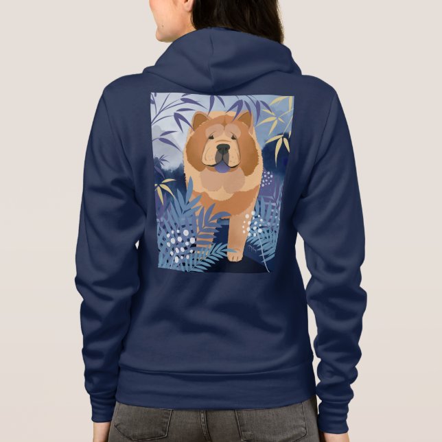 INDIGO smooth chow zip hood design on back Hoodie (Back)