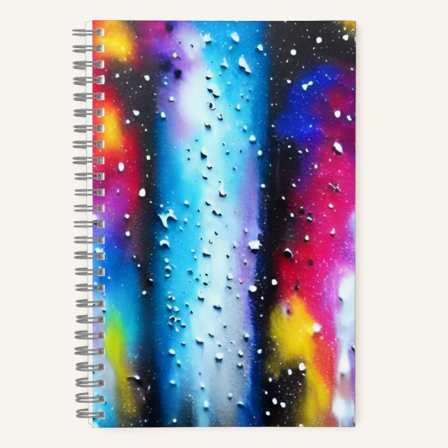 Indigo Space Cosmos Universe Party Time Space Notebook (Front)