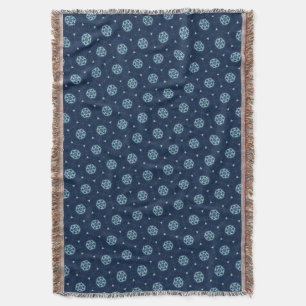Indigo Spirit: Boho African Geometry Throw Blanket
