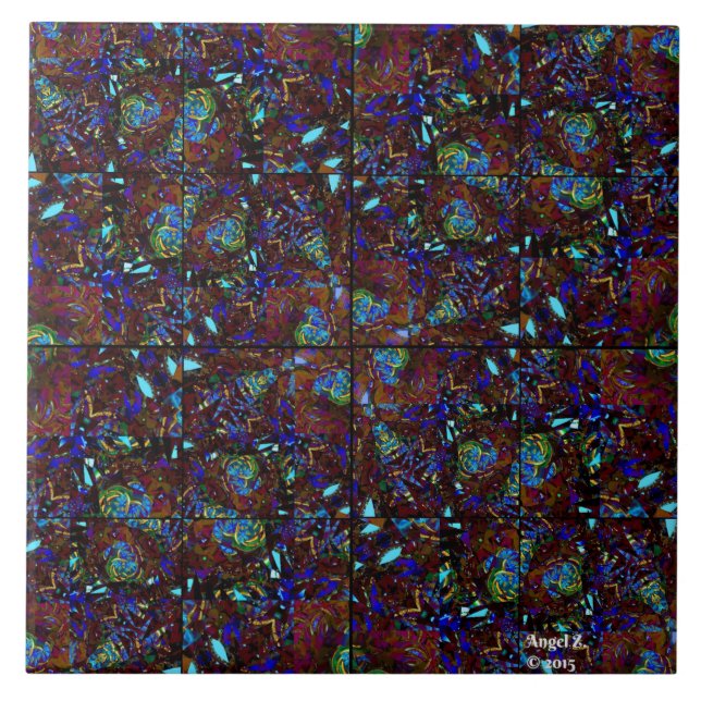Indigo Stained Glass tile (Front)