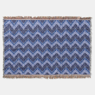 Indigo Tangram Throw Blanket