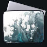 Indigo Tempest Laptop Sleeve<br><div class="desc">Indigo Tempest I by June Erica Vess. Unique and abstract design done in varying shades of blue diffusing outward into the white background.</div>
