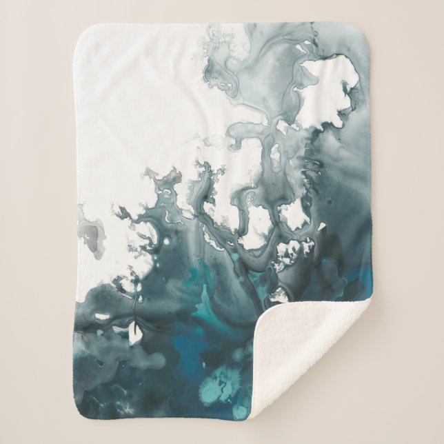 Indigo Tempest Sherpa Blanket (Front)