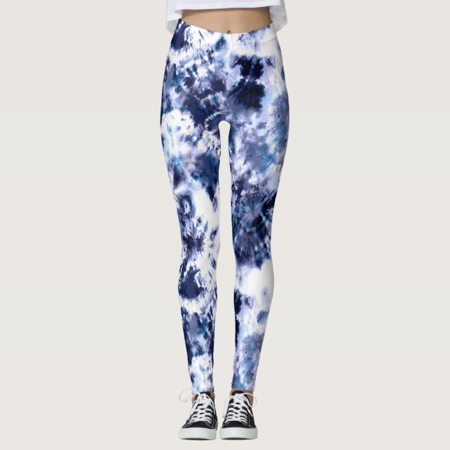 Indigo Tie Dye Print Leggings (Front)