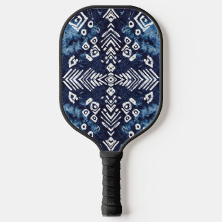 Indigo Tribal Navy Blue Symmetrical Pickleball Paddle