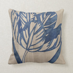 Indigo Tulip Cushion