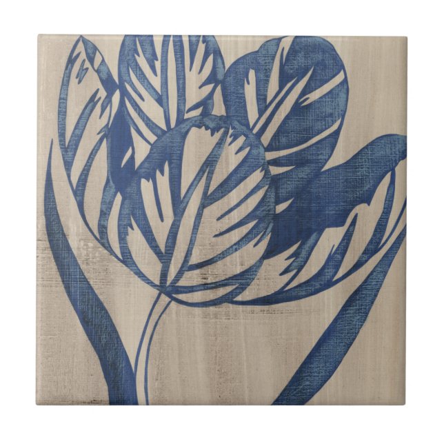 Indigo Tulip Tile (Front)
