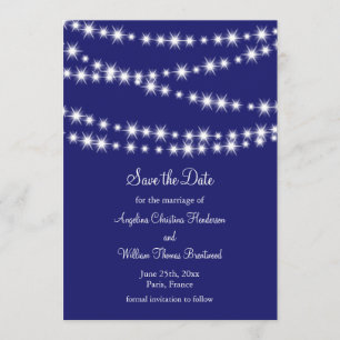 Indigo Twinkle Lights Save the Date