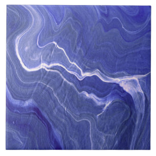 Indigo Violet Very Peri Agate Marble Abstraction Tile