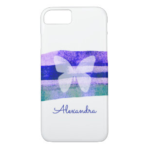 Indigo Watercolor Butterfly Personalised Case-Mate iPhone Case