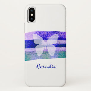 Indigo Watercolor Butterfly Personalised Case-Mate iPhone Case