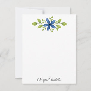 Indigo Watercolor Floral Swag 2 Card