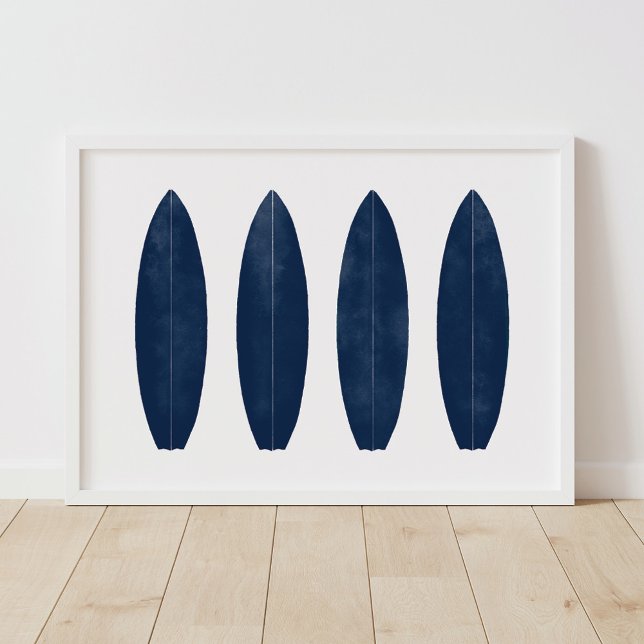 Indigo Watercolor Surfboards Beach Nursery Decor (Creator Uploaded)
