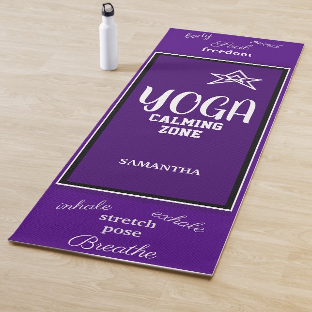 Indigo White Name Yoga Mat (In Situ)