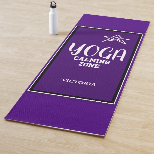 Indigo White Star Name Yoga Mat (In Situ)