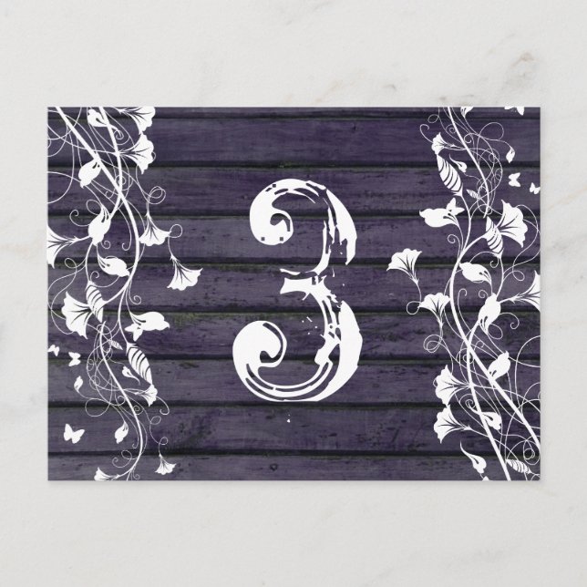 Indigo Wood Table Number Postcard (Front)