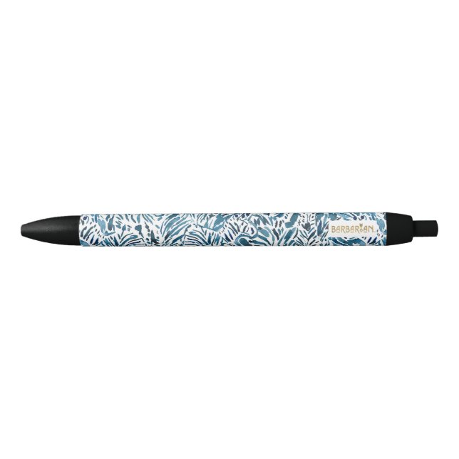 Indigo Zebra Print Black Ink Pen (Front)