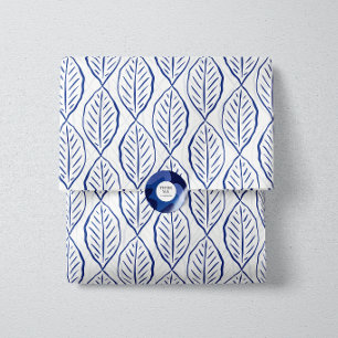 IndigoVine-Minimalist Leaf Pattern Indigo & White Tissue Paper