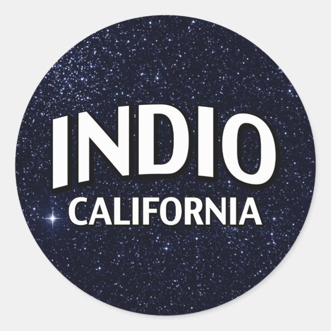 Indio California Classic Round Sticker (Front)