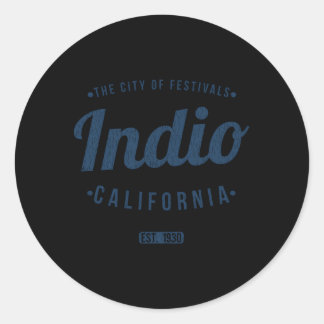 Indio California Minimalist Ca Indio Classic Round Sticker