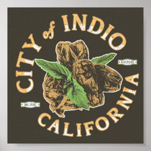 INDIO RIVERSIDE CALIFORNIA VINTAGE - DATE PALM POSTER