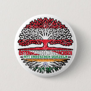 Indisch Österreichisch Österreich Baum 6 Cm Round Badge