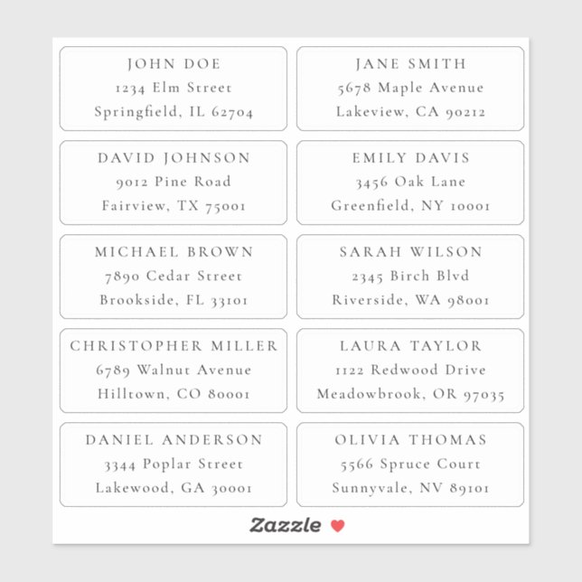Individual address labels (Sheet)