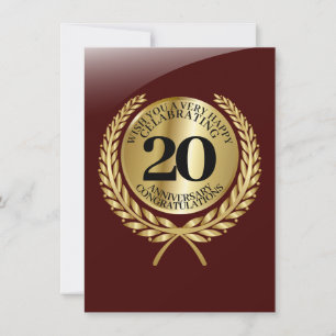 Individual congratulations card on the anniversary