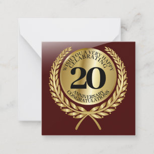 Individual congratulations card on the anniversary